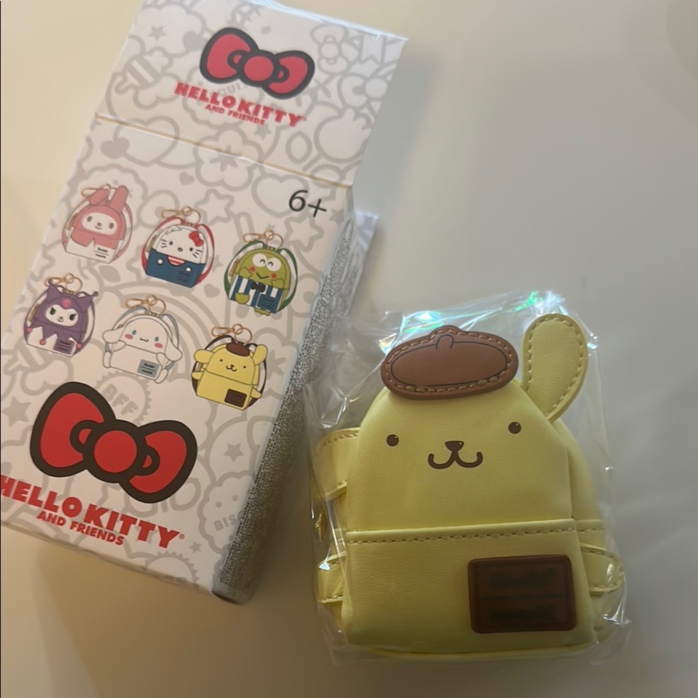Loungefly Hello Kitty 50th Anniversary Pompompurin Mini Backpack Keychain